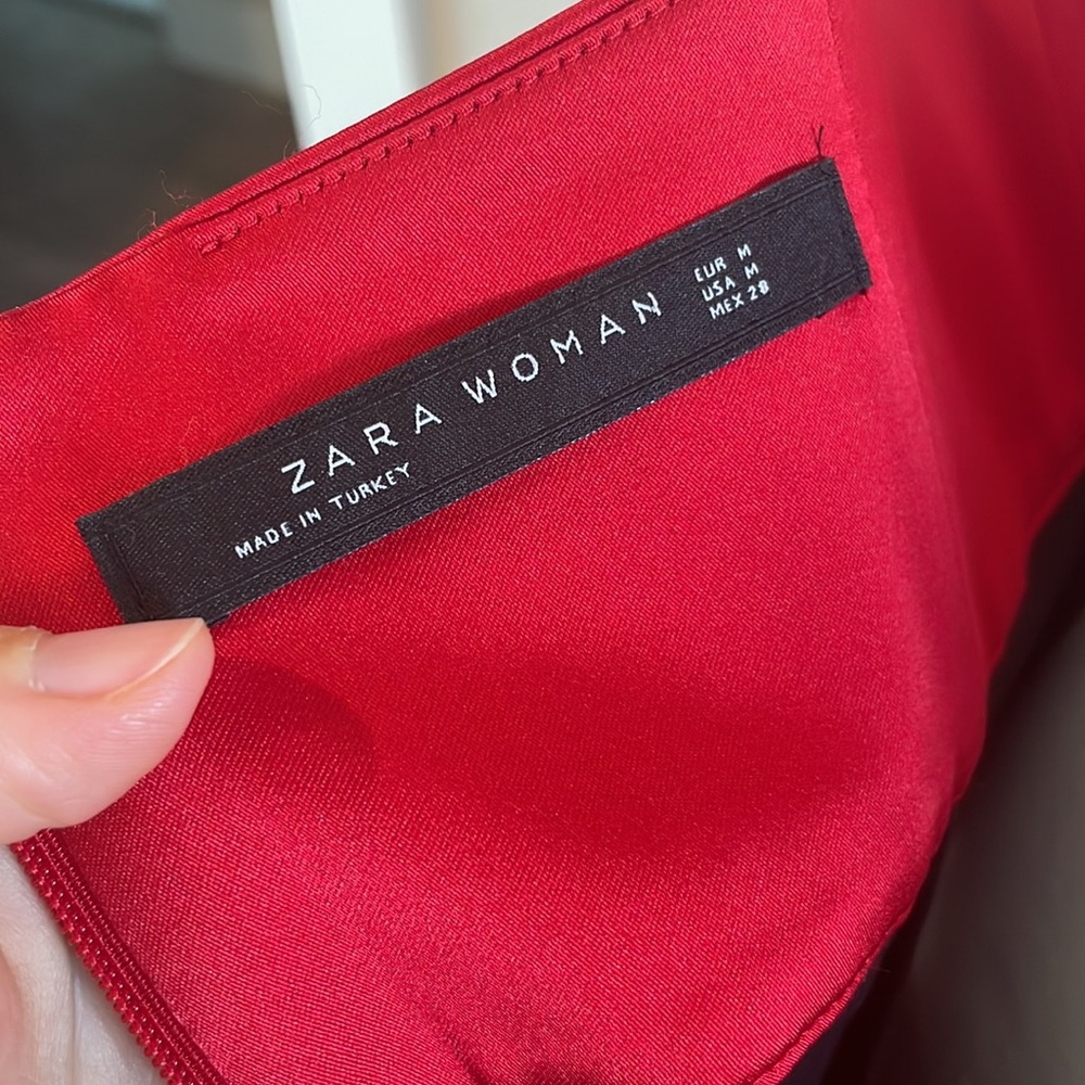 Zara Deep Red Asymmetrical Top Size M - Picture 5 of 7